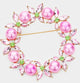 Pink & Green Brooch